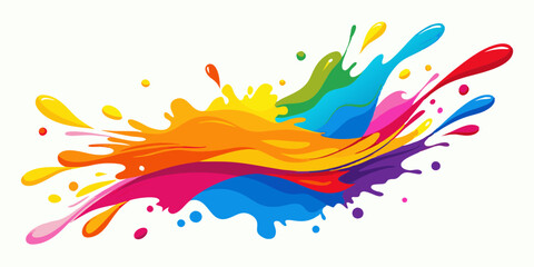 Fototapeta premium Vibrant Paint Splash - Dynamic Color Explosion in Abstract Design.