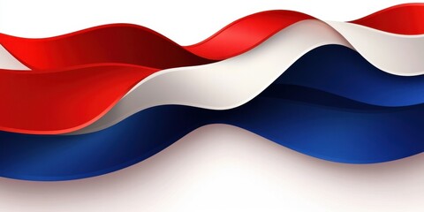 Naklejka premium Dynamic Waves of Red, White, and Blue: A Celebration of National Identity and Patriotism in Abstract Design