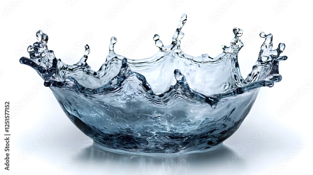Aufkleber Dramatic water splash creating dynamic liquid movement and vibrant visual effect  Refreshing and tranquil nature scene with transparent droplets and rippling surface