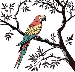 bird on a branch of tree