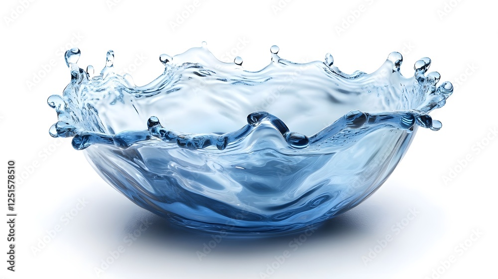 Poster Dynamic and Energetic Water Splash with Swirling Curves Turbulent Vortices and Chaotic Flow Patterns  Graphically Compelling Water Liquid Texture Background
