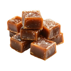 Burnt Sugar Caramel Bites Isolated on Transparent Background