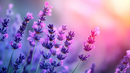 Fototapeta premium Dreamy sunset gradient background, from warm coral to light lavender