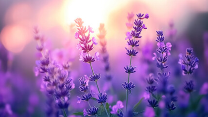 Fototapeta premium Dreamy sunset gradient background, from warm coral to light lavender