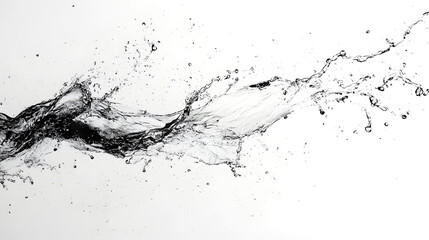 Dynamic Monochrome Liquid Splash   Powerful Water Motion Abstract Art  Dramatic black and white image of water in motion capturing the energy and fluidity of the flowing liquid as it bursts