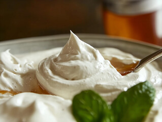 Whipped Plant-Based Protein Cream with Maple Syrup Drizzle