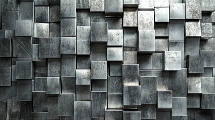 Metallic Cubes Texture, Wall, Background, Abstract, Industrial Design