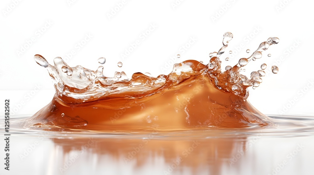 Poster Dynamic Splashing Soda Drink Liquid Droplets in Motion with Refreshing Clean Transparent Background  Powerful Energetic Fluid Force Spraying Gushing Cascading Pouring Concept