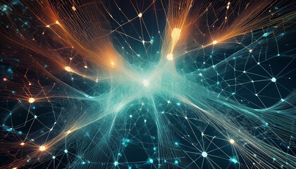 abstract polygonal neural space background with connection structure 3d rendering illustration