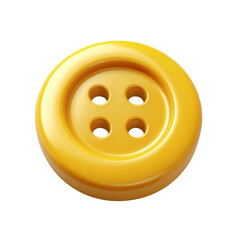 Obraz premium realistic yellow button, isolated on a in a cartoon style with thick lines for kids, transparent background png