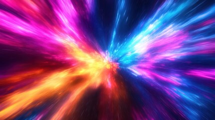 Fototapeta premium Abstract cosmic energy burst, vibrant colors, space, motion, background, design