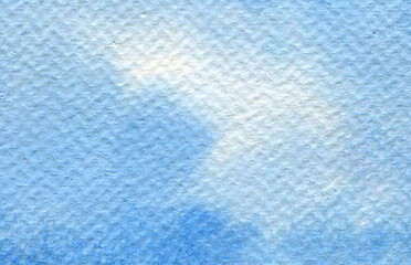 Watercolor abstract space  blue background. Light blue watercolor background. Background of bright clear beautiful sky