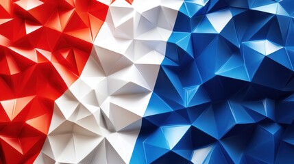 Obraz premium Geometric Interpretation of the French Flag Featuring Bold Colors and Textured Design