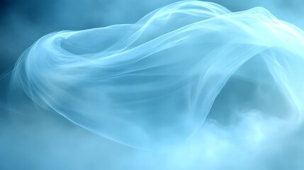 Obraz premium Abstract Blue Fabric Swirling Softly In Air