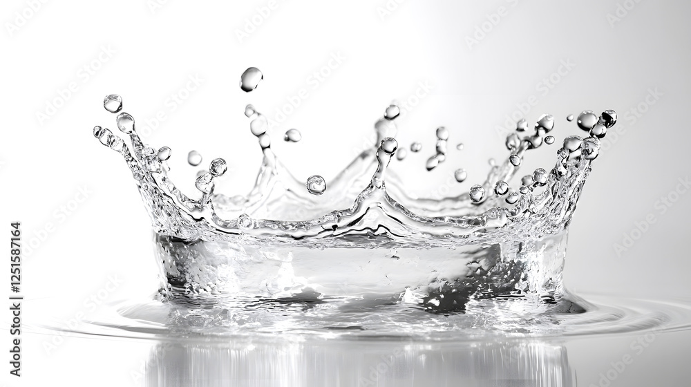 Leinwandbilder elegant water crown splash with dynamic droplets bubbles and rippling effects abstract background wi