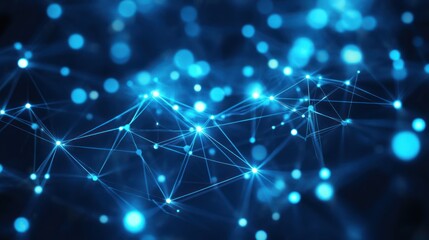 Fototapeta premium Network, nodes, connections, glowing, abstract, background, technology, digital, data, visualization