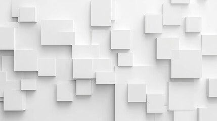 White Cubes Abstract Background Texture, 3D Render