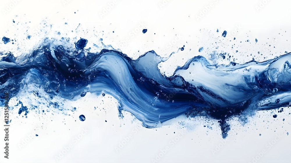 Poster Energetic Aquatic Eruption Cascading Waves of Turquoise Splendor   A stunning abstract image capturing the dynamic power and flow of water in motion