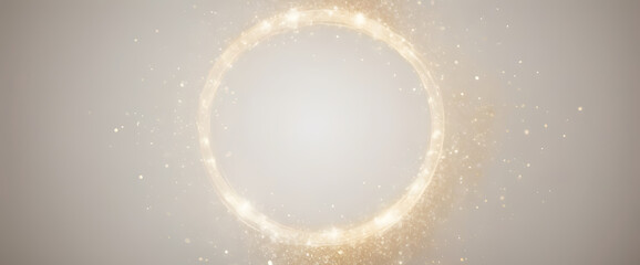 Gold glitter particle swirl circle effect. Vector sparkling light twirl of glowing glittering particles whirl texture. Space star dust round shine or wind wave spin with glow tail on white background