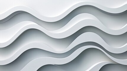 Obraz premium Abstract white wave pattern background, design, texture, wall