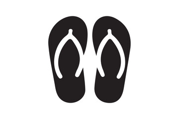 Flip flop icon silhouette illustration on white background.01