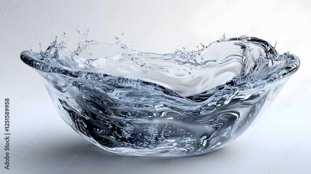 Poster Energetic water splash with dynamic liquid motion creating an abstract and refreshing background  This image showcases the power and energy of water with its chaotic yet mesmerizing movement