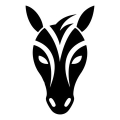 Zebra Head logo or modern line icon. Vector line art and icon design with bold outline. Black and white Pixel Perfect minimalistic symbol isolate white background. Creative logotype