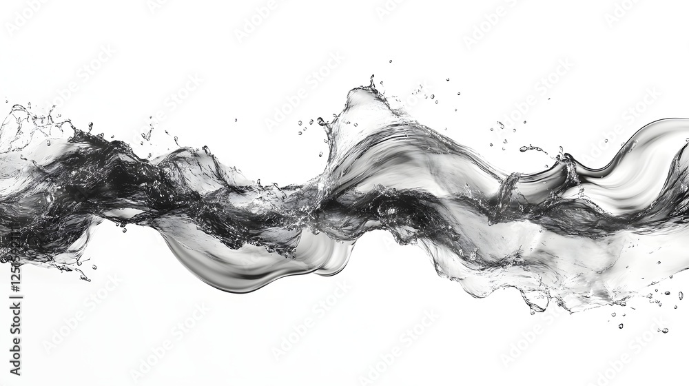 Poster Explosive and dynamic splash of liquid paint or ink creating a chaotic powerful and turbulent abstract texture with blended colors flowing movement and a transparent viscous suggestive of an aquatic
