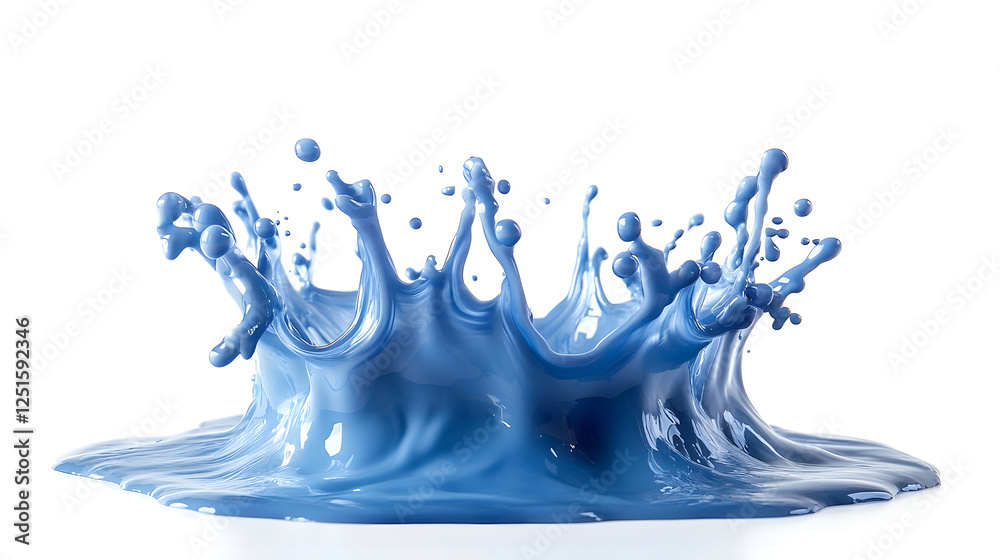 Leinwandbilder explosive burst of vibrant blue liquid splashing and swirling with dynamic chaotic motion design ful