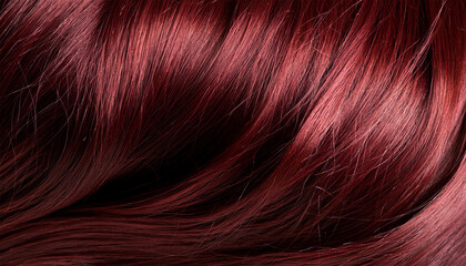 Naklejka premium sleek and shiny dark cherry colored hair with beautiful waves and shine