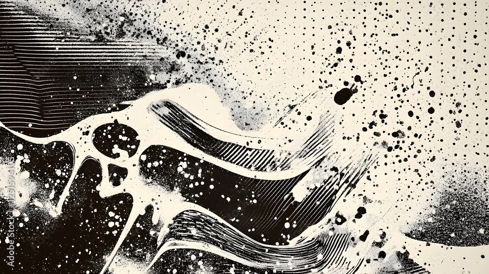 Aufkleber explosive monochrome fluid dynamics an abstract surreal masterpiece