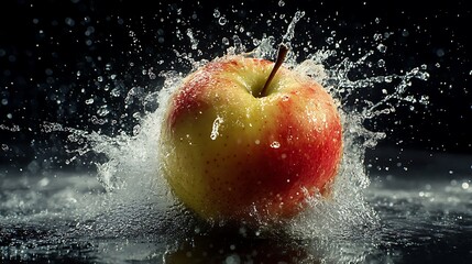 Dynamic Apple Splashes Captured in Stunning Close-Up Detail