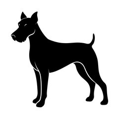 A dog silhoutte illustration on white background.