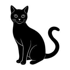 A cat silhoutte illustration on white background.