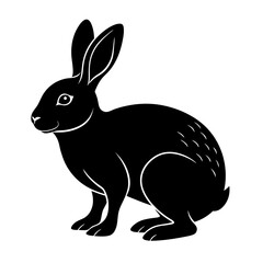 A rabbit silhoutte illustration on white background.