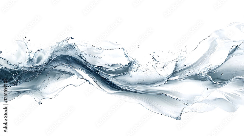 Poster Flowing water abstract background with dynamic waves rippling transparent textures and smooth monochrome tones  Conceptual fluid motion with a sense of energy movement and digital art