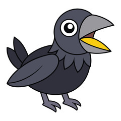 Crow is roaring vector illustration.