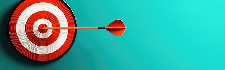 Orange dart strikes the bullseye on a vibrant target, showcasing precision and achievement