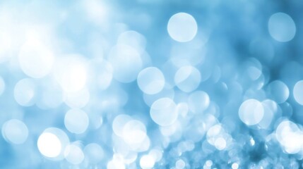 Obraz premium Abstract blue bokeh lights, blurred background, design texture