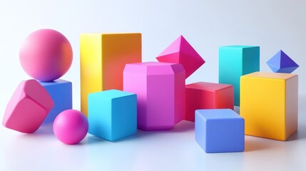 Colorful geometric shapes studio backdrop