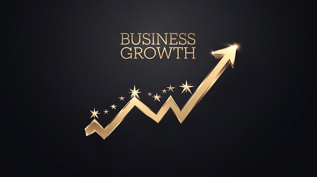 Golden Arrow Business Growth Chart Success Strategy Stars