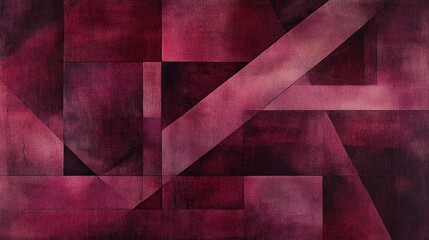 Dark maroon and plum abstract design featuring intersecting lines, blocks, and soft diagonal shading.