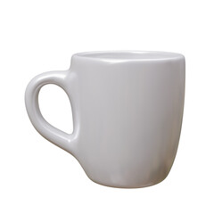 Coffee mug isolated on white transparent. Hot beverage cup mockup