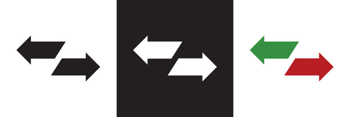 Opposite directions arrow icon. isolated on white and black background. vector illustration. EPS 10
