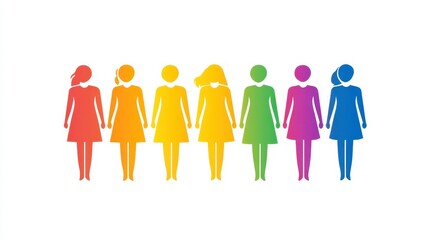 Colorful Silhouettes of Diverse Female Figures