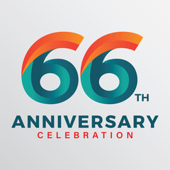 66th anniversary celebration vector template.
