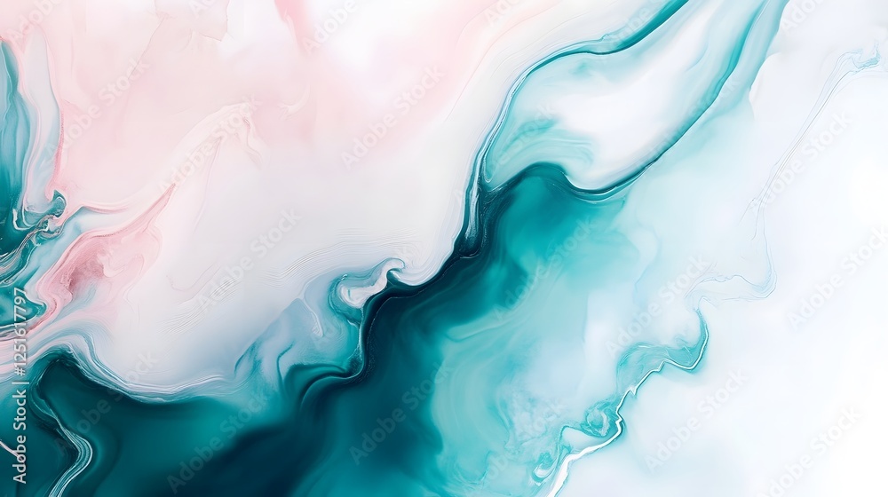 Poster Mesmerizing Abstract Fluid Art with Swirling Colors and Ethereal Textures