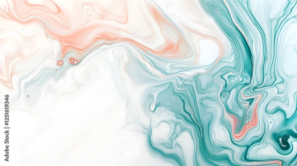 Poster mesmerizing fluid art with swirling pastel colors and smooth marble like textures
