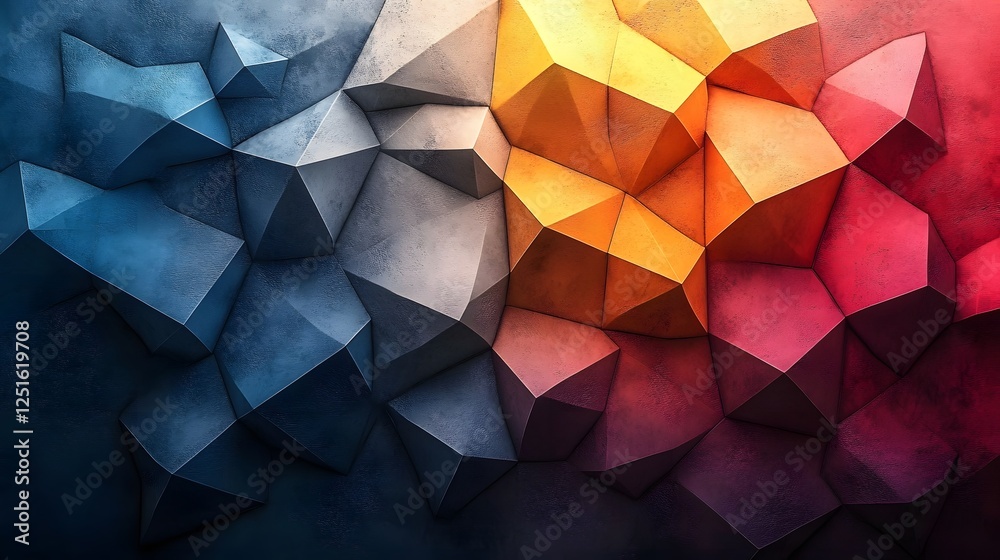 Aufkleber mesmerizing geometric abstract colorful polygon background digital wallpaper design