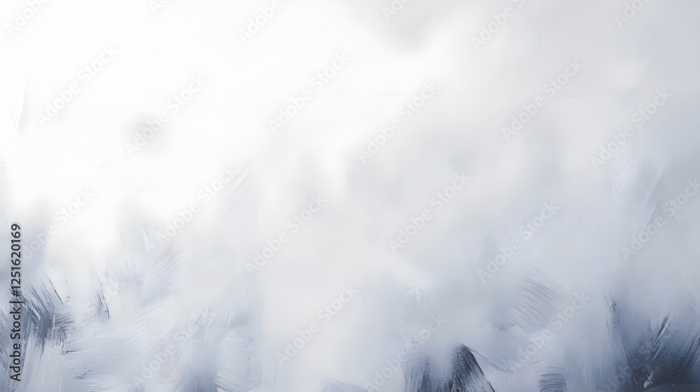 Poster Minimalist Abstract Atmospheric Texture of Mist and Clouds in Soft Monochrome Hazy Background
